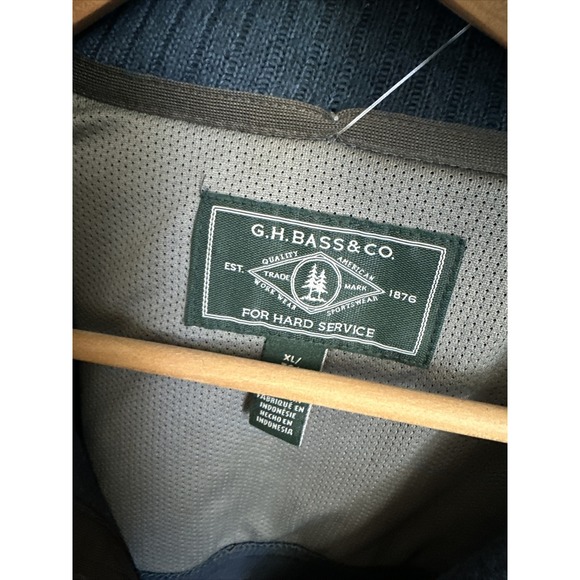 GH Bass & Co. XL Pullover Sweatshirt Teal HTR Colorblock For Hard Service - Picture 2 of 5